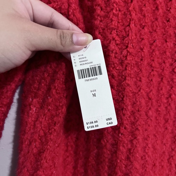 NWT Maeve By Anthropologie Cherry Red Cowl Neckline Pullover Knit Sweater π - Picture 15 of 16